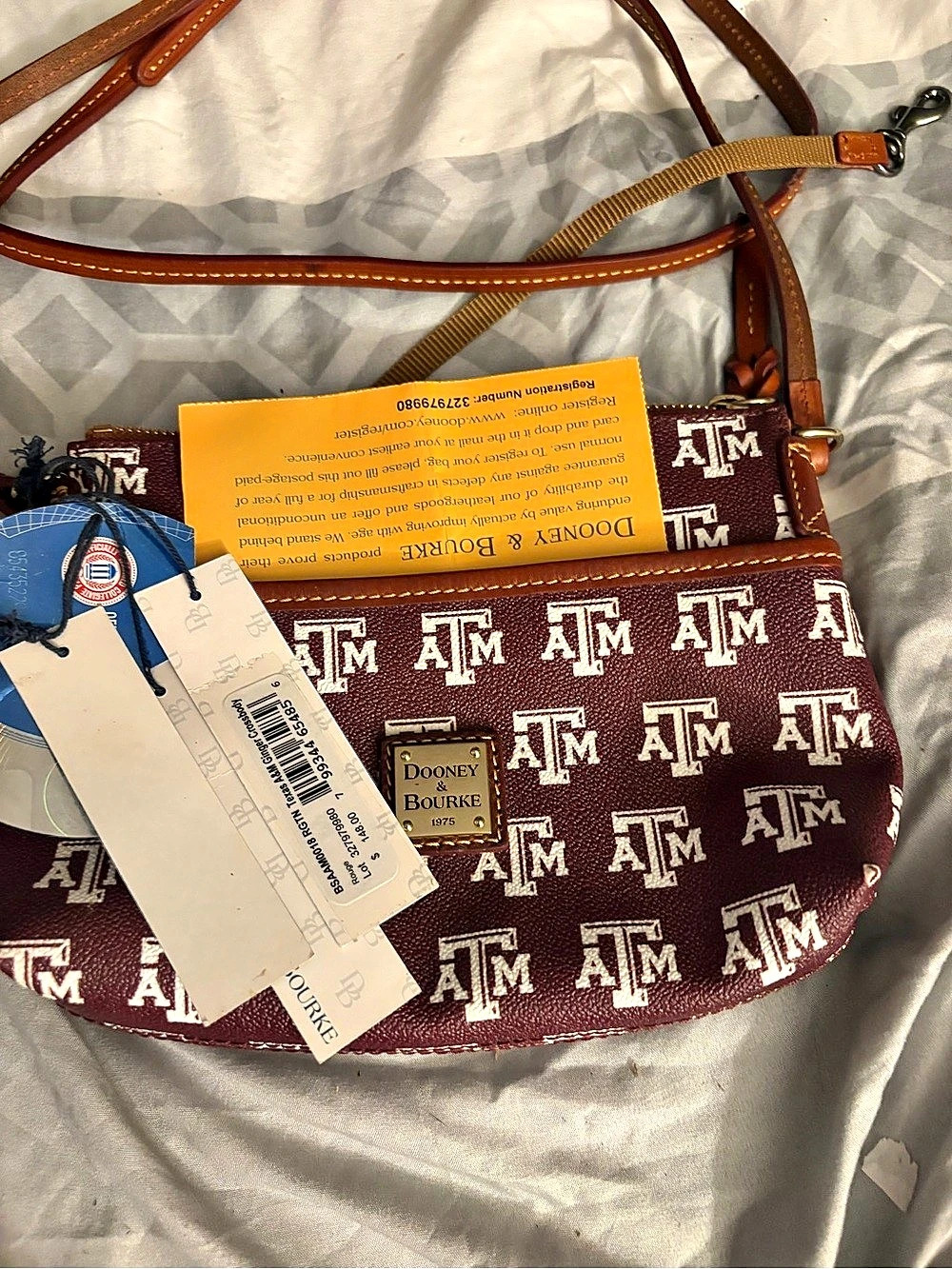 Dooney & Bourke Texas A&M Ginger Crossbody Bag Burgundy